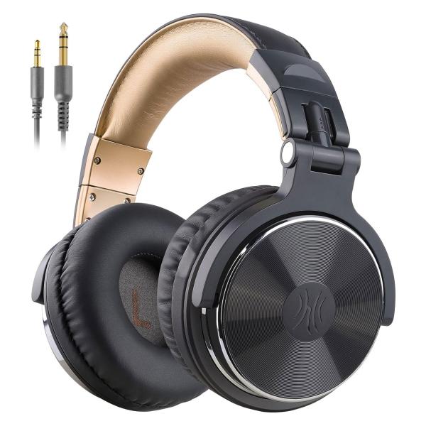 OneOdio ワンオーディオ Pro 10 Grey Gold モニターヘッドホン DJ用 楽器練...