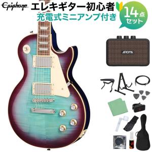 Epiphone エピフォン Les Paul Standard 60s Blueberry Burst エレキギター初心者14点セット 充電式ミニアンプ付き エレキギター レスポールスタンダード