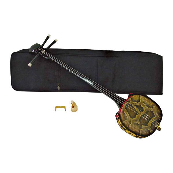 全音 ゼンオン SS-01 沖縄三線 初級入門セット 本ニシキ蛇皮 木漆塗り