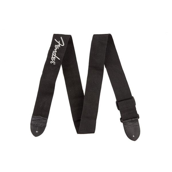 Fender フェンダー BLACK POLYESTER LOGO STRAPS BK/WH ストラ...