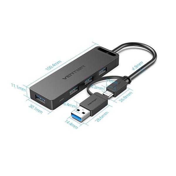 VENTION ベンション 4-Port USB 3.0 ハブ セルフパワー バスパワー対応 Typ...