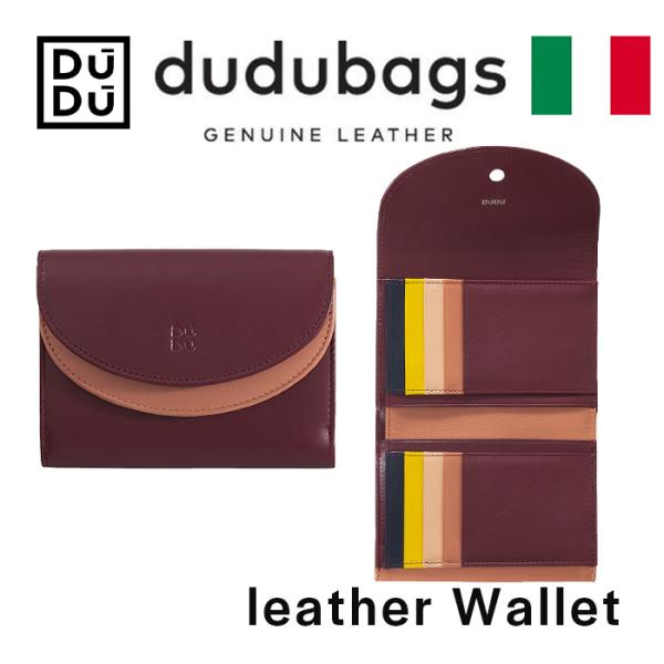 Dudubags イタリア 本革 財布 ギフト イタリアンレザー スモール レザー 二つ折り メンズ...