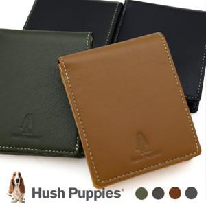 Hush Puppies 財布 メンズ  二つ折り ブランド ハッシュパピー HP0606 薄い スリム セール シンプル コンパクト  おしゃれ  本革 ギフト プレゼント 父の日｜shimanoya