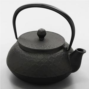 南部鉄器 鉄瓶 岩鋳 5型七宝 黒焼付 0.6...の詳細画像1