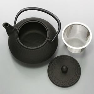 南部鉄器 鉄瓶 岩鋳 5型七宝 黒焼付 0.6...の詳細画像3