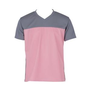 入浴介護Tシャツ / 403340　LL　ピンク（フットマーク）