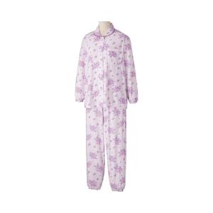 婦人大きめボタンのびのびストレッチパジャマ / 800269-12　L　パープル系（ケアファッション）｜shimayamedical