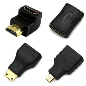 HDMI 接続 変換 アダプタ４つセット mini HDMI ＆ micro HDMI 90° L型 延長 コネクター