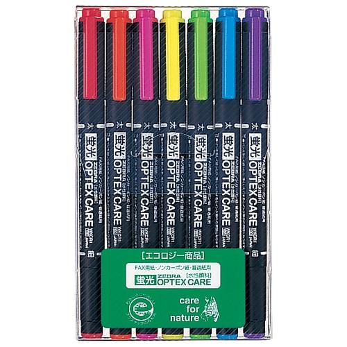 ゼブラ 蛍光オプテックスケア　ＷＫＣＲ１−７Ｃ　７色セット ＷＫＣＲ１−７Ｃ