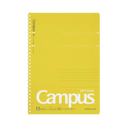 コクヨ KOKUYO キャンパスソフトリング（ドット入罫線） カットオフ セミB5 40枚A罫イエロ...