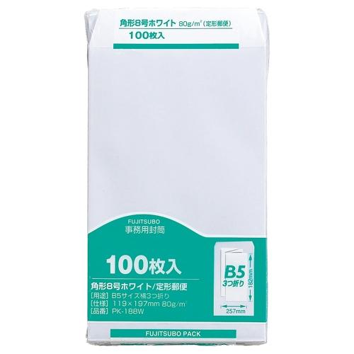 マルアイ 事務用封筒　ＰＫ−１８８Ｗ　角８　白　１００枚 ＰＫ−１８８Ｗ
