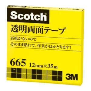 スリーエム　ジャパン スコッチ透明両面テープ６６５−３−１２　１２ｍｍ×３５ｍ ６６５−３−１２