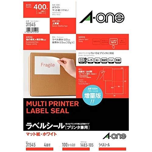 エーワン マルチプリンタラベル　　３１５４５　　４面 ３１５４５