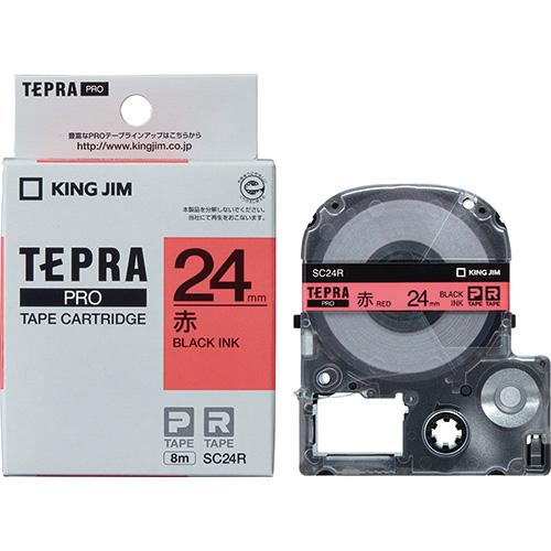 キングジム テプラＰＲＯテープ　ＳＣ２４Ｒ　赤に黒文字　２４ｍｍ ＳＣ２４Ｒ