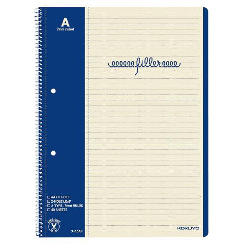 コクヨ フィラーノート スパイラルとじ  Ａ４ ２穴 罫幅７ｍｍマージン罫入４０枚 ス−１５ＡＮ ★...