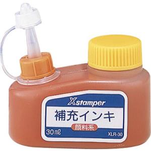 シヤチハタ Ｘスタンパー補充インキ 顔料系 朱色 ３０ｍｌ ＸＬＲ−３０シユイロ｜shimiz