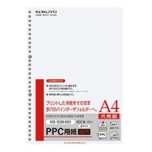 コクヨ ＰＰＣ穴あき用紙 共用紙  多穴  Ａ４ １００枚 ＫＢ−１０９Ｈ３０｜shimiz