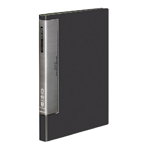 コクヨ KOKUYO クリヤーブック ウェーブカットポケット A4縦 固定式40枚ポケット 濃灰 ラ...