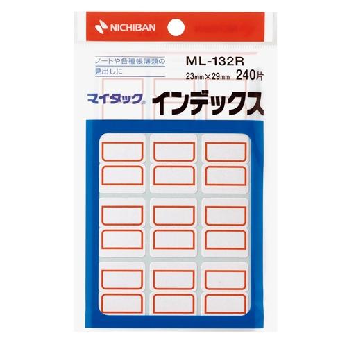 ニチバン マイタックインデックス　ＭＬ−１３２Ｒ　中　赤 ＭＬ−１３２Ｒ ★10個パック
