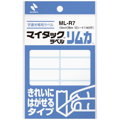 ニチバン マイタック　ラベル　リムカ　ＭＬ−Ｒ７　白無地 ＭＬ−Ｒ７