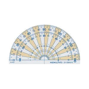 コクヨ KOKUYO 分度器（再生PET樹脂製） 90mm×50mm 半円 GY-GBA310 グリーン購入法適応 エコマーク ★10個パック