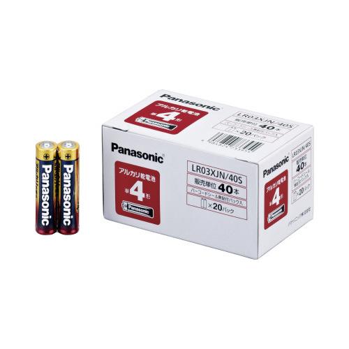 Panasonic アルカリ乾電池 業務用パック 単4形 40本入 LR03XJN/40S グリーン...