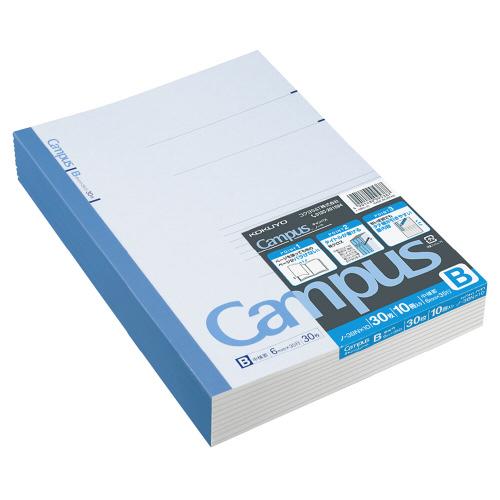 コクヨ KOKUYO キャンパスノート B罫（中横罫） セミB5 罫幅6mm30枚 10冊パック ノ...
