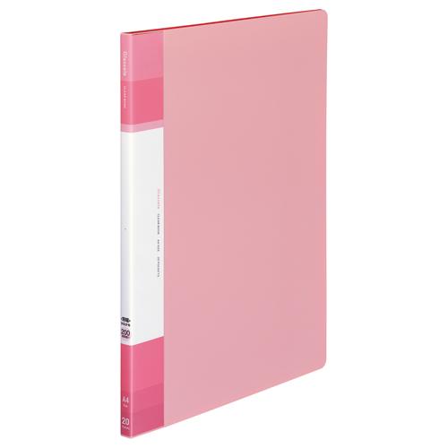コクヨ KOKUYO クリヤーブック「Glassele」 固定式背ポケット20枚ライトピンク ラ-G...
