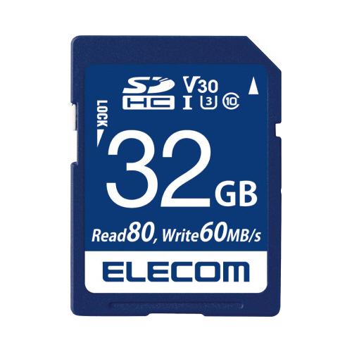 エレコム SDHCカード／32GB UHS−I U3 80MB／s 32GB MF-FS032GU1...