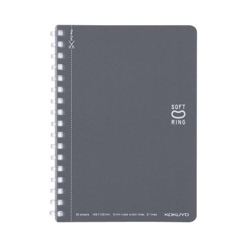 コクヨ KOKUYO ソフトリングノート（ドット入り罫線） A6 50枚 ダークグレー ス-SV35...