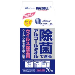 大王製紙 除菌できるアルコールタオル詰替７０枚×２４袋 ０ ★10個パック｜shimiz