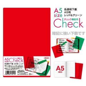 赤色プラスチック下敷き 共栄プラスチック A5判 色透明下敷 赤 CH−A5−R CH−A5