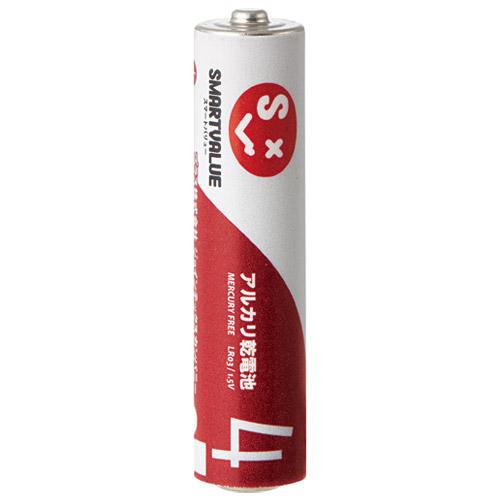 スマートバリュー アルカリ乾電池II　単４×４本　Ｎ２２４Ｊ−４Ｐ Ｎ２２４Ｊ−４Ｐ