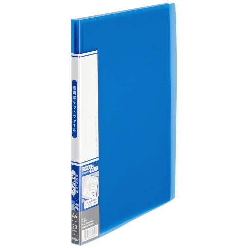 プラス 透明ポケットＦ　ＦＣ−９２０ＴＰ　２０Ｐ　ブルー ＦＣ−９２０ＴＰ
