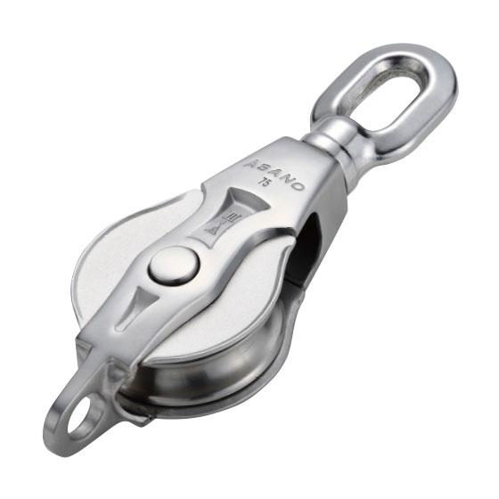 ステンレス滑車 AKブロックIII-A型オーフ AK10141 75mm×1車 使用荷重500kg ...