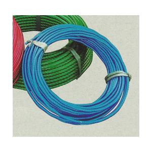 ビニール被覆ワイヤーロープ (青透明色) 6×19 6mm-8mm (200m巻) : 清水 