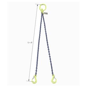 マーテック(株) チェーンスリング(長さ調整機能付) 2本吊りセット TG2-EGKNA 6×1m ...