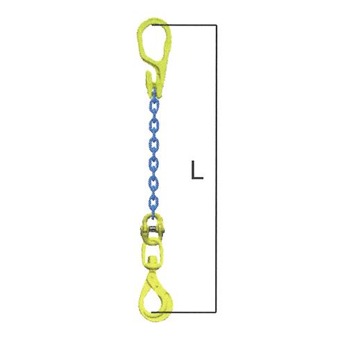 マーテック チェーンスリング 長さ調整機能付 1本吊りセット MG1-BKL チェーン8mm-全長1...