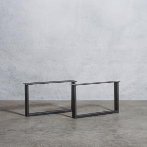 清水材木店 テーブル脚 アイアン 口型 奥行38cm 高さ34cm ブラック