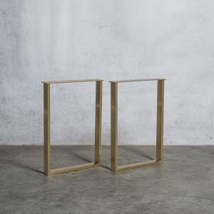 清水材木店 アイアン テーブル脚 口型 ホワイト 奥行48cm 高さ