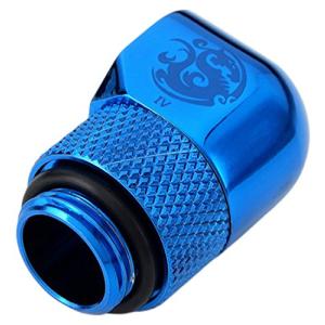 Bitspower IG1/4インチスレッド用 ロータリー 90度角 エクステンダー ロイヤルブルー