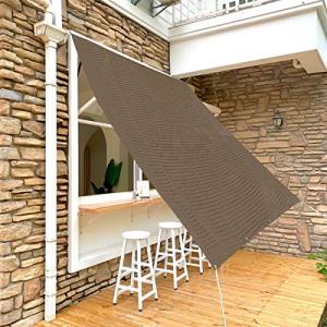 SUNNY GUARDひよけシェード 1.8×2.4m モカ 透かし編み ベランダ目隠し 窓 オーニング