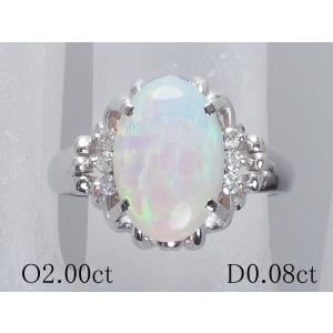 清水屋《送料無料》オパール/2.00ct ダイヤモンド/0.08ct デザイン リング Pt900 11号｜shimizuya783