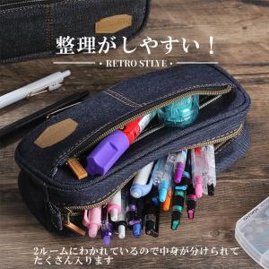 ペンケース デニム ポーチ 角型 コスメ 小物...の詳細画像2