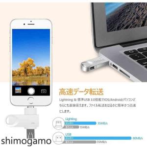 64GBUSBメモリー64GB フラッシュメモリ Lightning iPhone iPad用 バックアップ 容量不足解消 TouchID指紋認証｜shimogamo