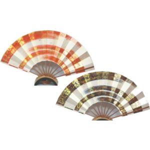 尺扇≪天地太金 鳥の子地≫黒竹◇1尺 化粧箱なし 尺扇子【舞扇】京扇子