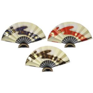 尺舞≪手引色ぼかし 手押し箔三つ雲≫ピンク・紫◇スス竹◇1尺【舞扇子