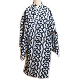 半着付≪黄地 黒井形柄≫L寸 袴下 袴下着物 舞台衣装・日本舞踊・演劇