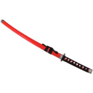 金属付木刀 鞘・鍔（つば）付 黒鞘 全長約101cm 木刀 模造刀 : 下