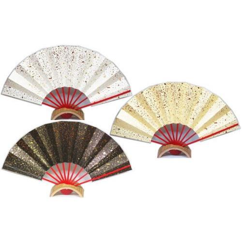 舞扇子≪金ちらし箔　白　黒　クリーム≫姫402　姫403　姫404　朱塗竹◇9寸5分　化粧箱なし　 ...